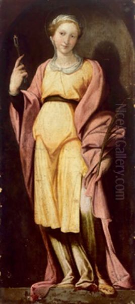 Bildnis Einer Heiligen Oil Painting by Bernardino Luini