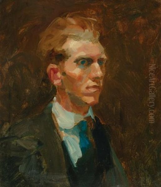 Portrait Of A Young Man Oil Painting by George Benjamin Luks