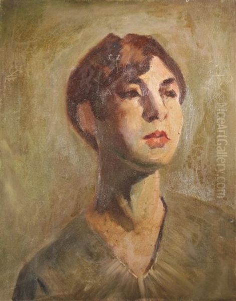 Portrait Of A Woman Oil Painting by George Benjamin Luks