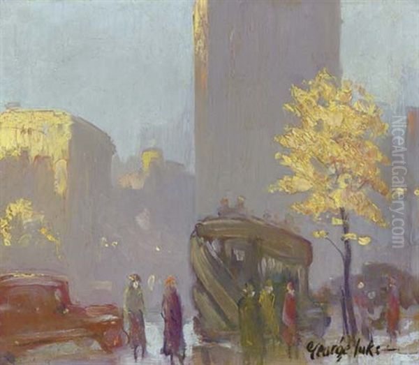 Fifth Avenue, New York Oil Painting by George Benjamin Luks