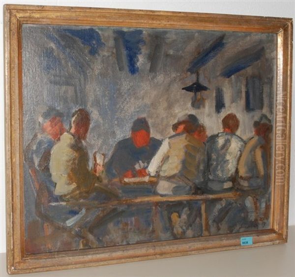 Soldaten Beim Jass Oil Painting by Jean-Jacques Luscher