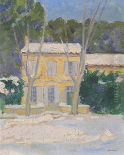 Winter, Das Chateau Noir In Giens Oil Painting by Jean-Jacques Luscher