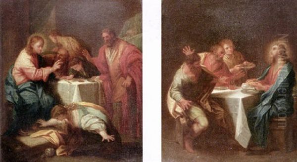 Christ And Mary In The House Of Simon Oil Painting by Benedetto Luti