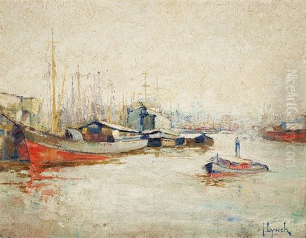 Marina Oil Painting by Justo Maximo Lynch