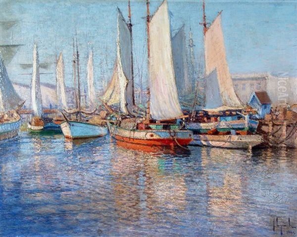 Barcas Oil Painting by Justo Maximo Lynch