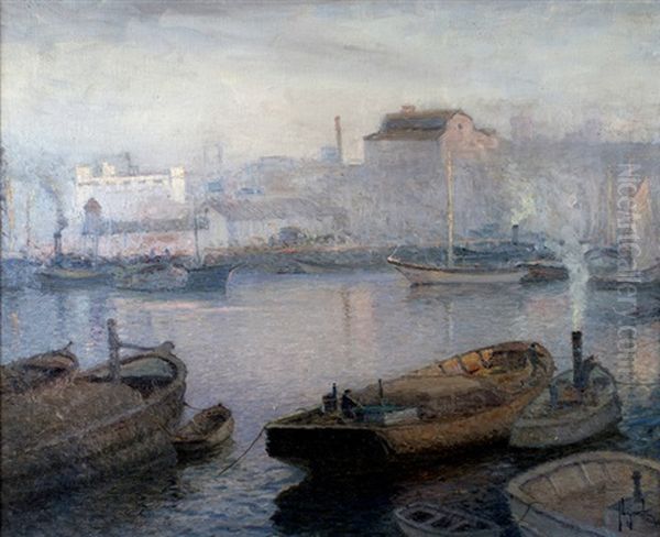 Riachuelo Oil Painting by Justo Maximo Lynch