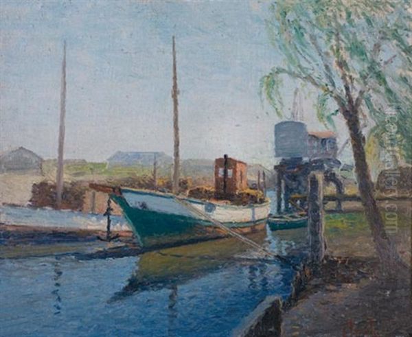Marina Oil Painting by Justo Maximo Lynch