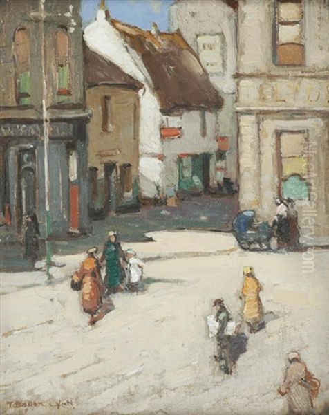 The Village Square Oil Painting by Thomas Bonar Lyon