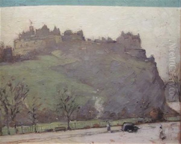 Edinburgh Castle (study) Oil Painting by Thomas Bonar Lyon