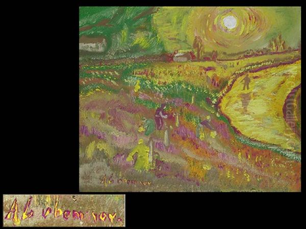 Landschaft In Der Art Von Van Gogh Oil Painting by Alexander Lyubimov