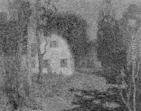 Blue Evening Oil Painting by Mary Nicholena Maccord