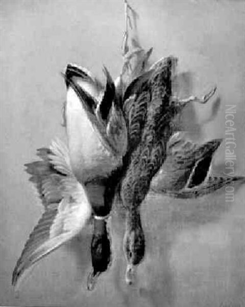 Trompe L'oeil Of Game Oil Painting by William H. Machen