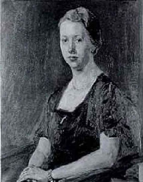 Portrait Of The Artist's Niece Oil Painting by Fritz Mackensen