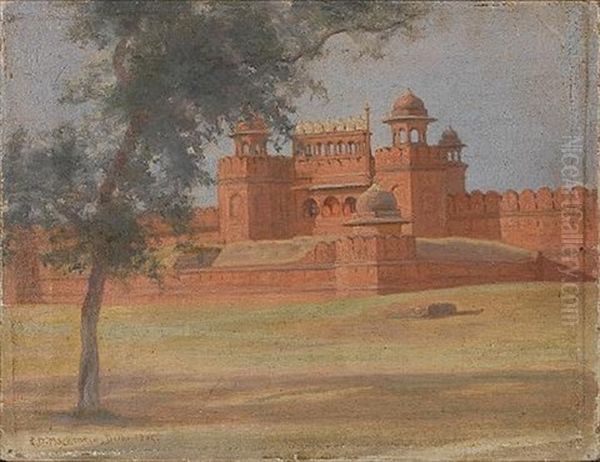 Mughal Architecture, Delhi Oil Painting by Roderick Dempster Mackenzie