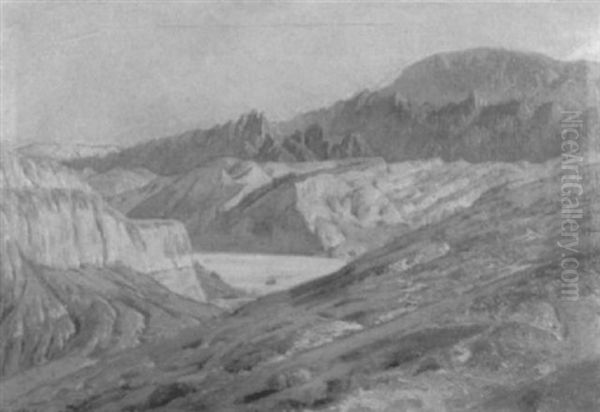 Panoramic Mountainous Landscape Oil Painting by Roderick Dempster Mackenzie