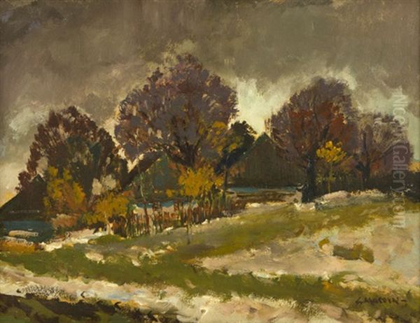 Prvni Snih Oil Painting by Gustav Macoun