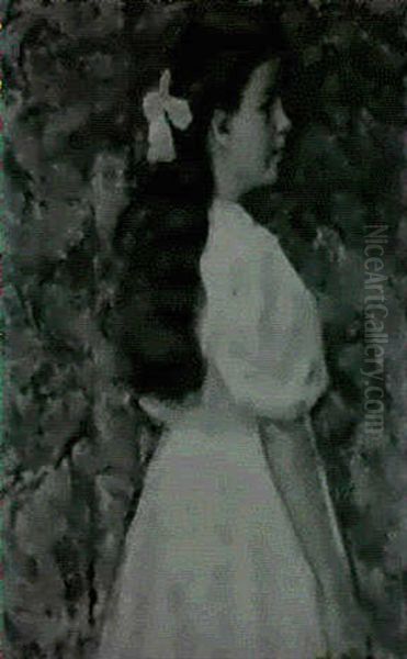 Girl In White Dress Oil Painting by Elmer Livingston Macrae