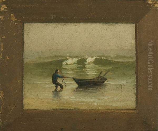 Pulling In The Dory Oil Painting by Wendell Ferdinand Macy