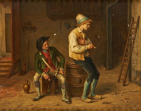 Les Fumeurs De Pipe Oil Painting by Jean Baptiste Madou