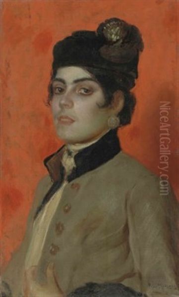Portrait Of A Lady Oil Painting by Ricardo de Madrazo y Garreta