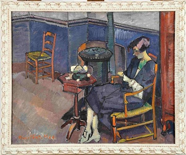 Jeune Femme Dans Un Interieur Oil Painting by Medard Maertens