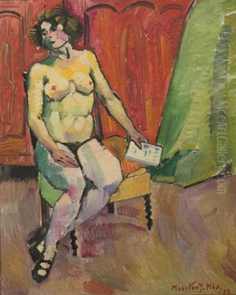 Nu Assis, 1922 Oil Painting by Medard Maertens
