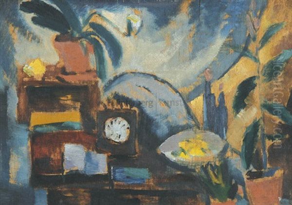 Gummibaum Und Quitten Ii Oil Painting by Dorothea Maetzel-Johannsen