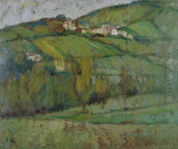 Bergachtig Frans Landschap Oil Painting by Joseph Berges