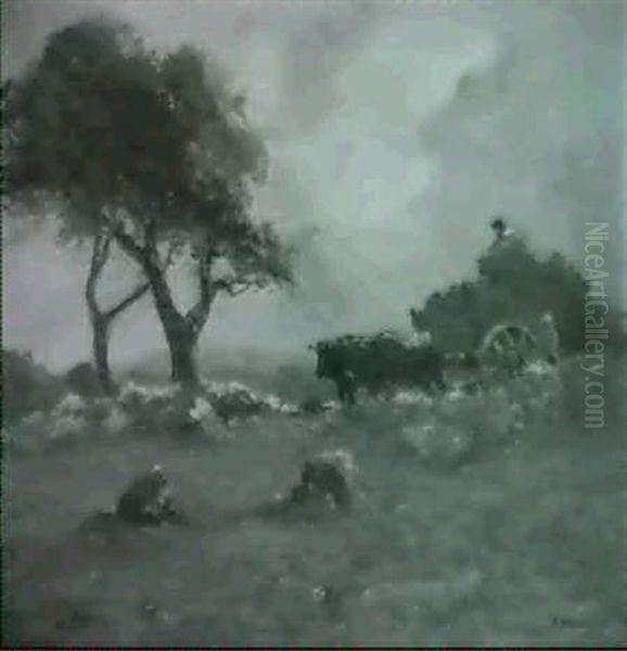 Moissons Dans La Creuse Oil Painting by Fernand Maillaud