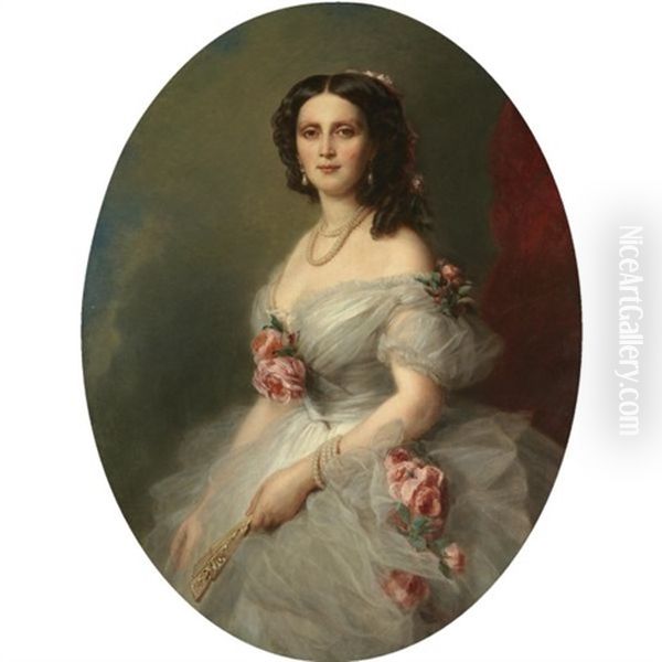Portrait Of A Lady Oil Painting by Ivan Kusjmitsch Makarov