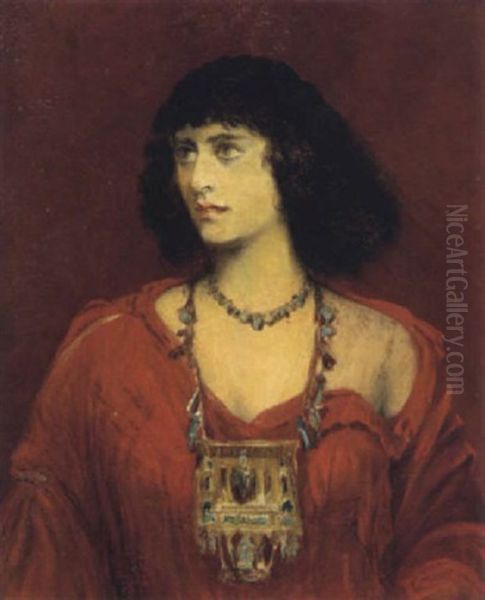 Portrait Einer Jungen Frau Mit Orientalischem Schmuck Oil Painting by Hans Makart