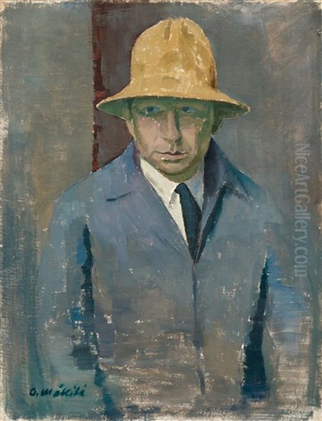 Self Portrait Oil Painting by Otto Makila