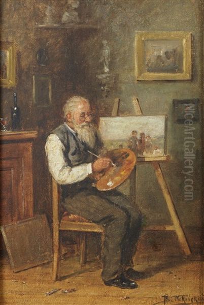 The Artist In His Studio Oil Painting by Vladimir Egorovich Makovsky