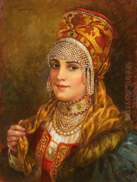 La Fille Du Boyard Oil Painting by Vladimir Egorovich Makovsky