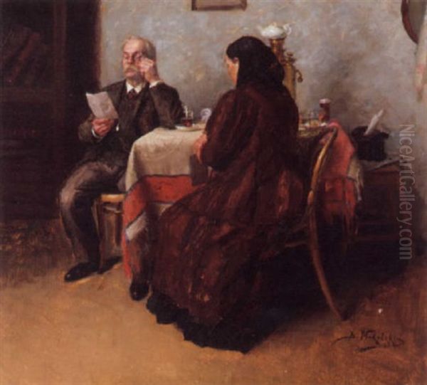 The Letter Oil Painting by Vladimir Egorovich Makovsky