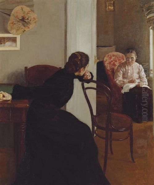 The Daughter Oil Painting by Ivan Semenovich Makushenko