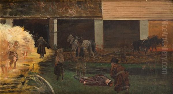 Scene From The January Uprising Of 1863 Oil Painting by Jacek Malczewski