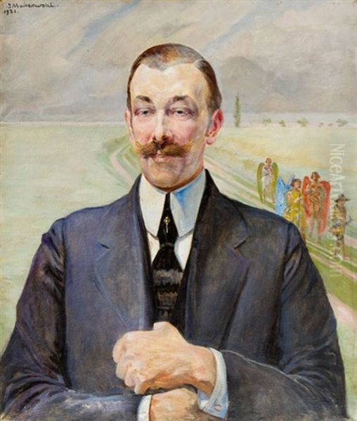 Portret Wladyslawa Kurzawy Oil Painting by Jacek Malczewski