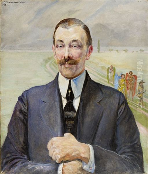 Portret Mezczyzny W Szarym Garniturze Oil Painting by Jacek Malczewski