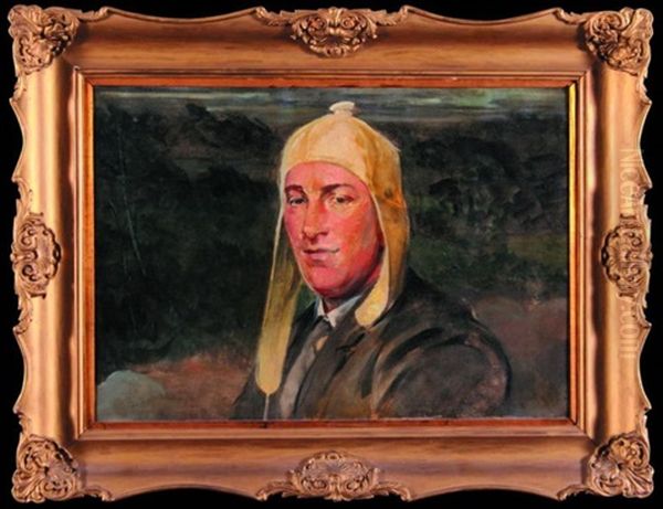Portret Syna Rafala W Cyklistowce Oil Painting by Jacek Malczewski