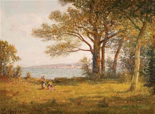 Gathering Flowers Oil Painting by Charles Malfroy