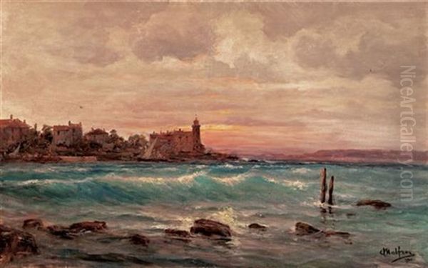 View Of The Coast Of France Oil Painting by Charles Malfroy