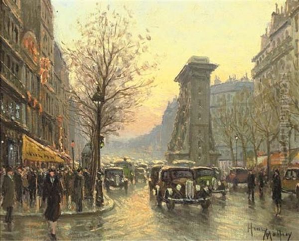 La Porte Saint-denis, Paris Oil Painting by Henri Malfroy-Savigny