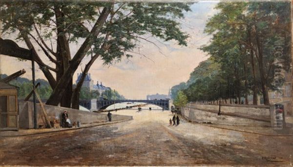 Le Pont De Solferino Oil Painting by Georges Paul Manceau
