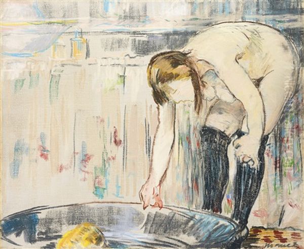 Femme Au Tub Oil Painting by Edouard Manet