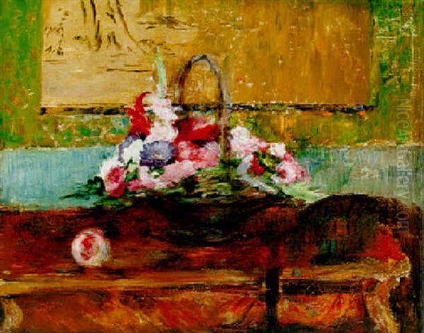 Panier Fleuri Oil Painting by Edouard Manet