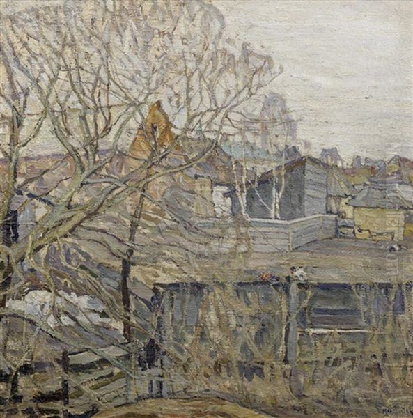 Winter Landscape Oil Painting by Abram Anshelevich Manevich