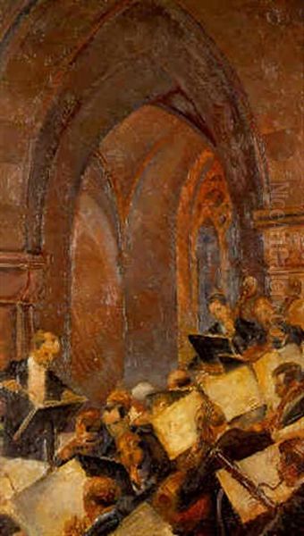 Hermann Suter Im Basler Munster Oil Painting by Burkhard Mangold