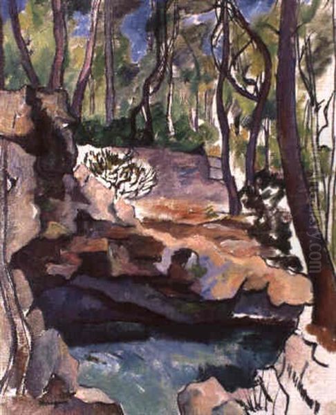 Etude Pour Le Bassin De Villecroze, Cassis Oil Painting by Henri Charles Manguin
