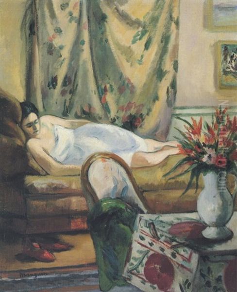 Femme Dans Un Interieur (jeanne) Oil Painting by Henri Charles Manguin